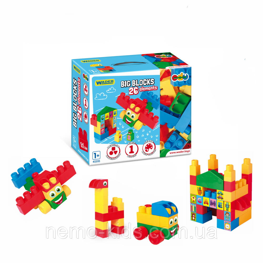 Конструктор "Big Blocks" 26 елементів, у кор. 29*25 см, ТМ Wader, фото 1
