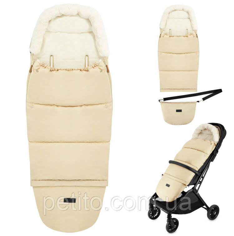 Зимовий конверт MoMi Sleeping bag 2в1 beige, фото 1