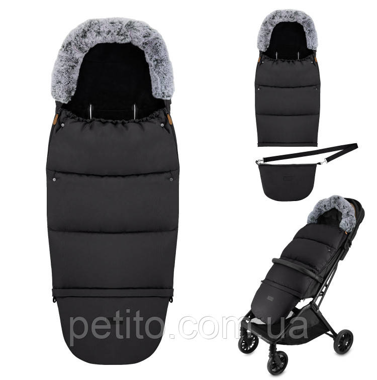 Зимовий конверт MoMi Sleeping bag 2в1 black, фото 1
