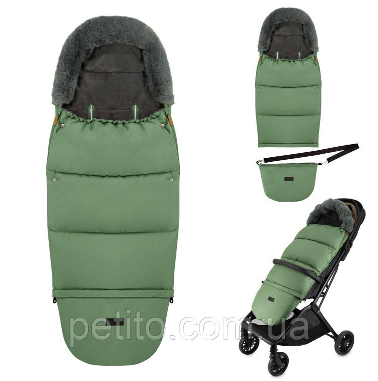 Зимовий конверт MoMi Sleeping bag 2в1 green, фото 1
