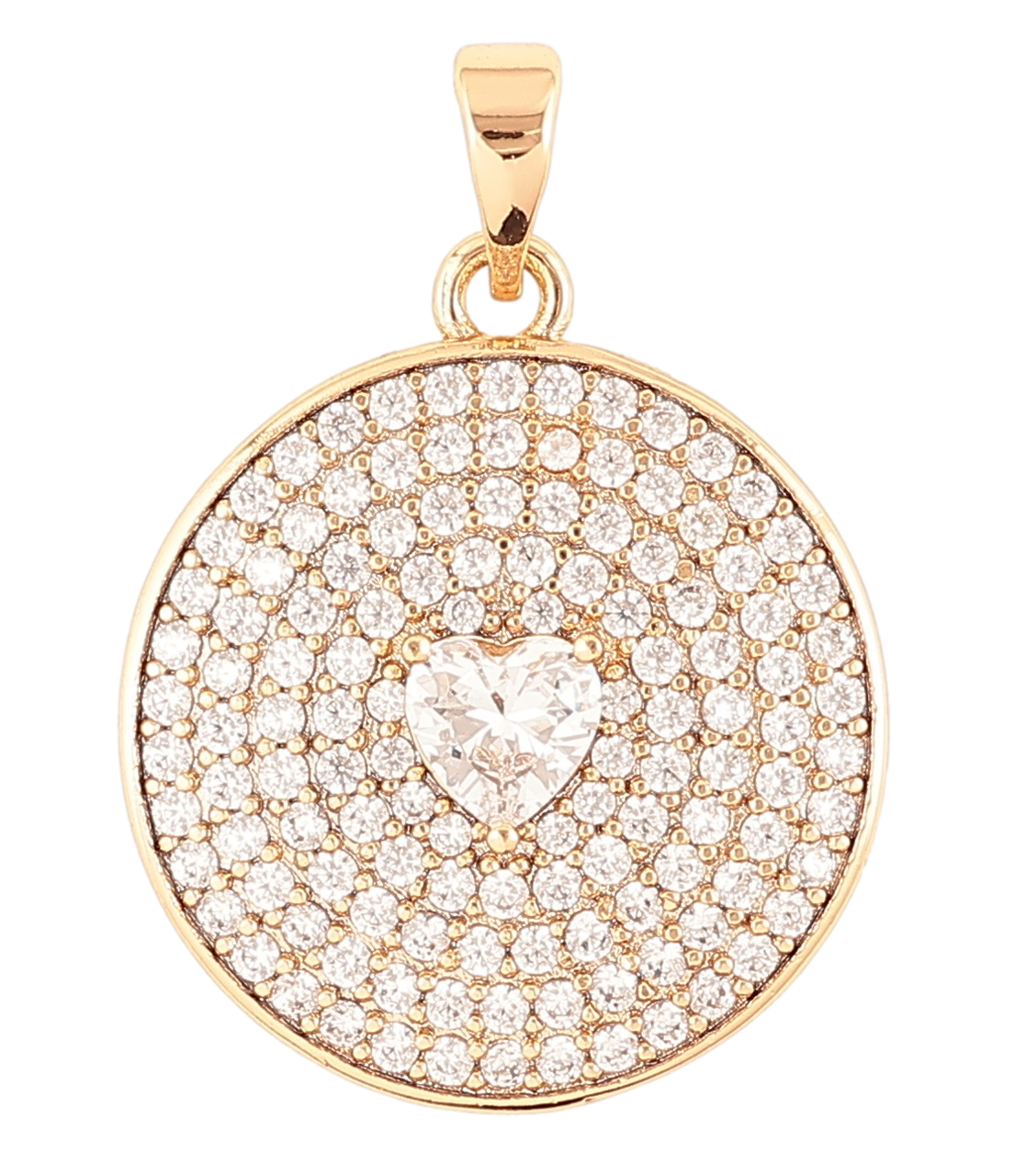 Кулон Xuping Позолота 18K «Інкрустація цирконієм з фіанітом сердечком» для ланцюжка до 5мм