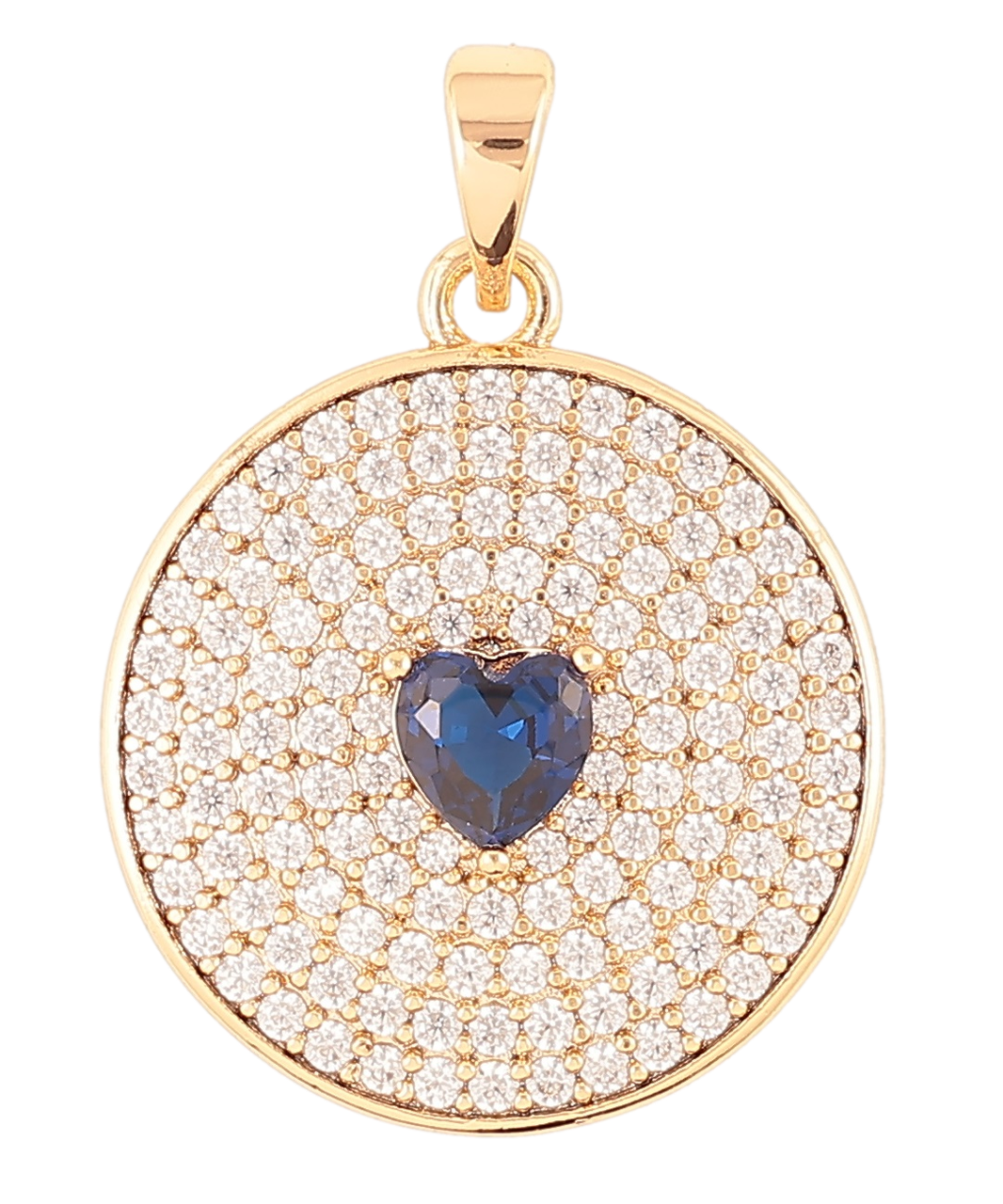 Кулон Xuping Позолота 18K «Інкрустація цирконієм з синім фіанітом сердечком» для ланцюжка до 5мм