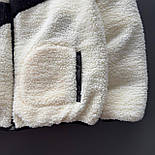 Куртка чоловіча зимова Nike big swoosh двухстороння коротка на овчині теплий пуховик чорний Туреччина. Живе фото, фото 6