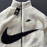 Куртка чоловіча зимова Nike big swoosh двухстороння коротка на овчині теплий пуховик чорний Туреччина. Живе фото, фото 9