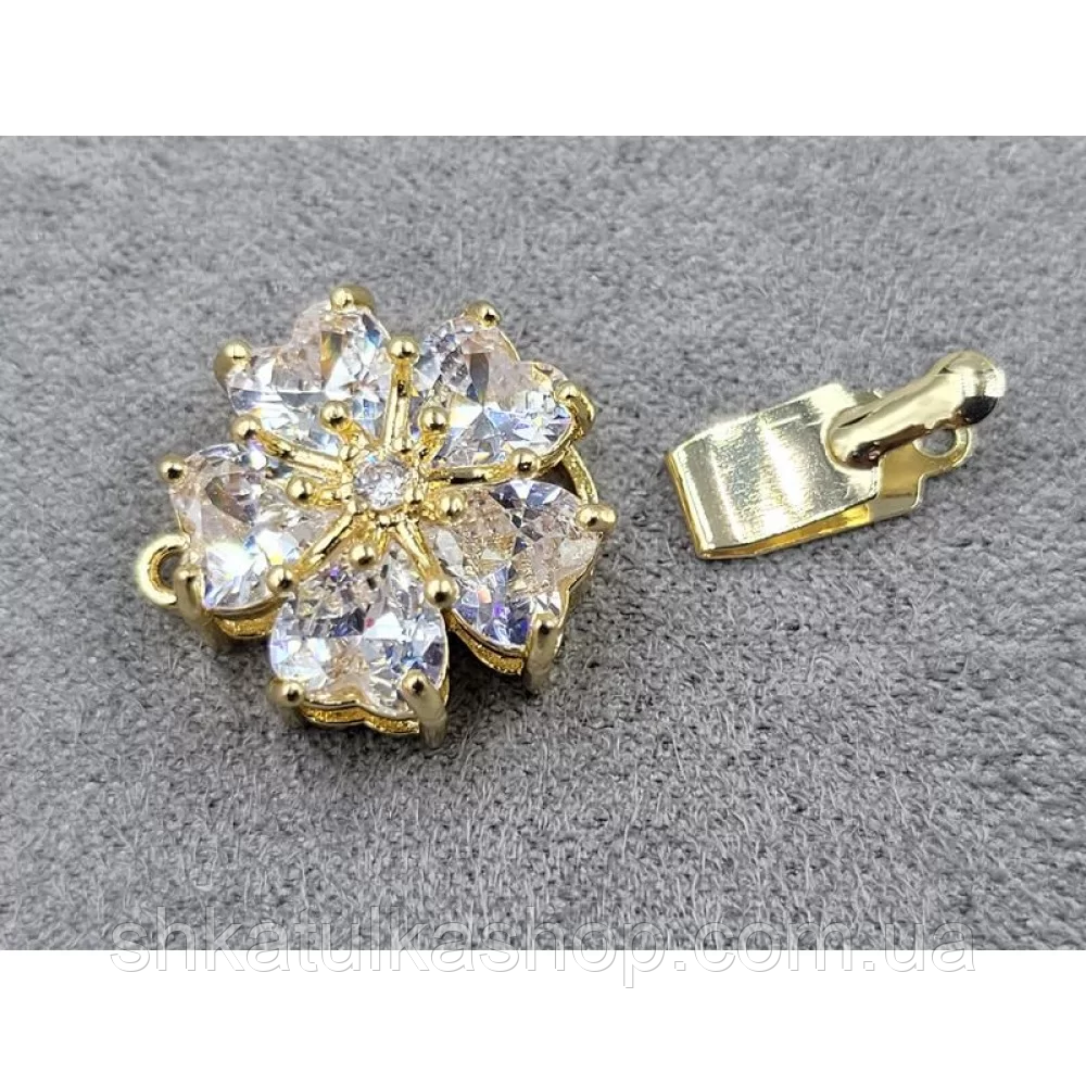 Замочок 14мм колір лимонне золото (гіпоалергенний сплав), фото 1