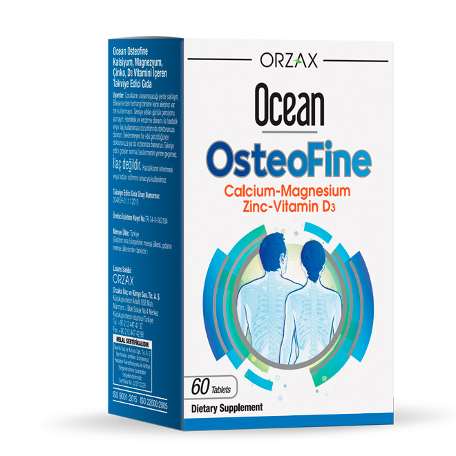 Orzax OsteoFine / Кальцій-магній для підтримки кісток, нігтів і зубів 60 таблеток