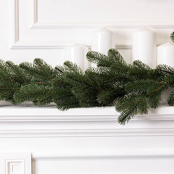 Штучна гірлянда Хвоя 2 м зелена, новорічна гірлянда лита реалістична Преміум KOS-HVO12