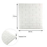 Панель самоклеюча цегла Біла 700х770х3мм (001-3) SW-00000174, фото 3