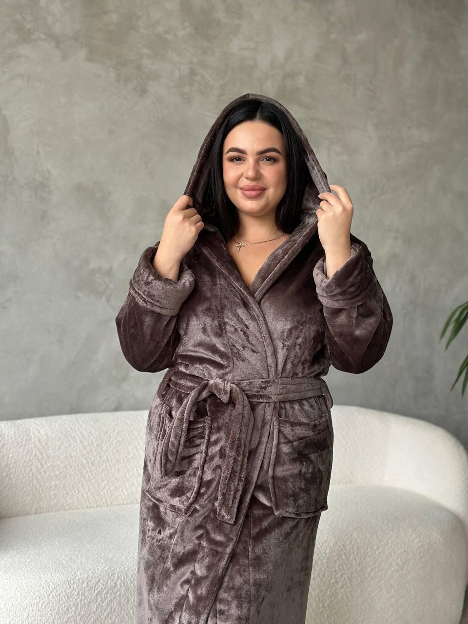 Махровий халат з капюшоном. Одяг для дому. Халати на запах., фото 1