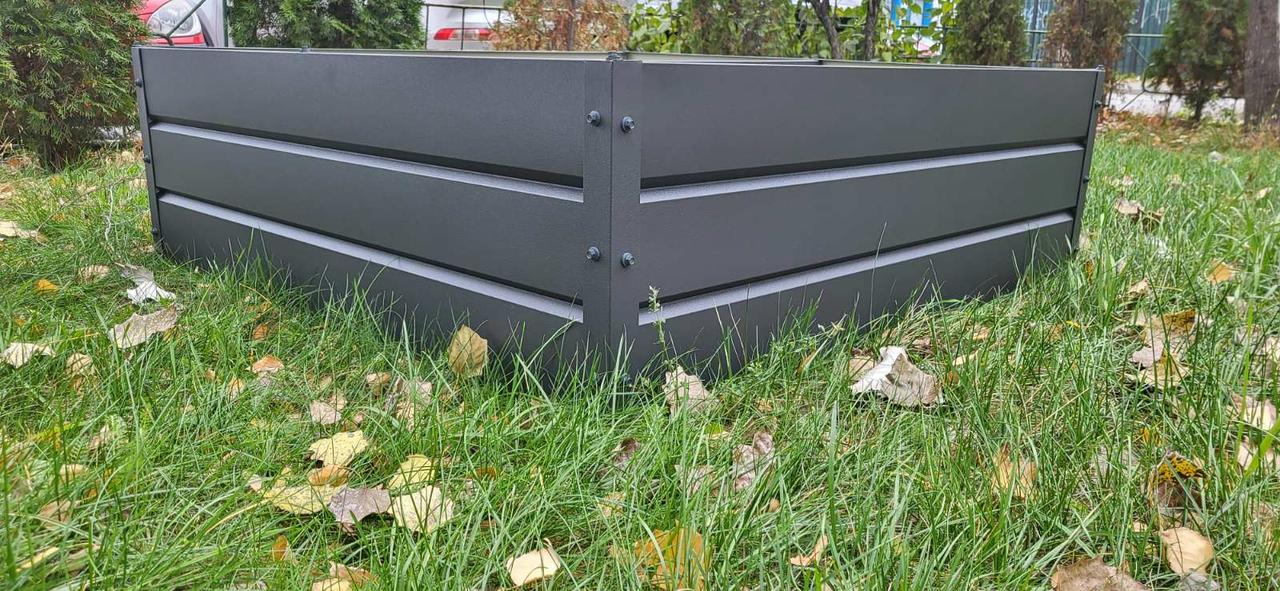 Високі теплі грядки і клумби металеві збірні для саду та городу (висота 39см ширина 1м довжина 2.9м), фото 1