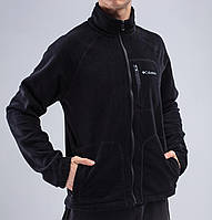 Чоловіча флісова кофта Columbia М-2XL, тепла кофта коламбія на блискавці, чорного кольору Columbia