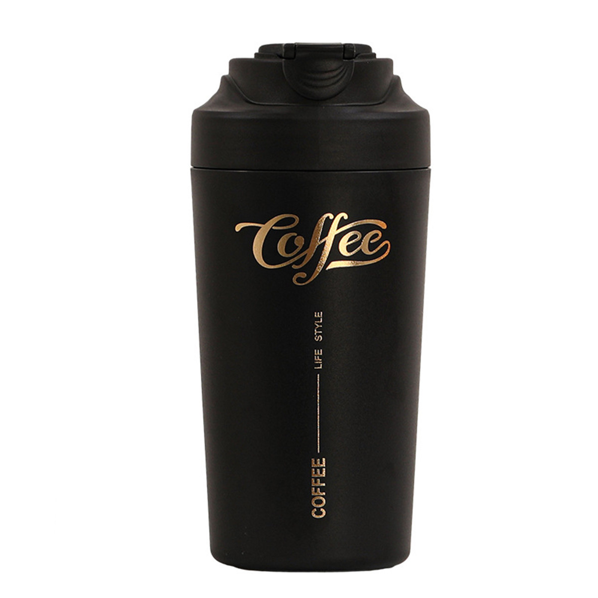 Термочашка Coffee з ремінцем 480 мл чорна
