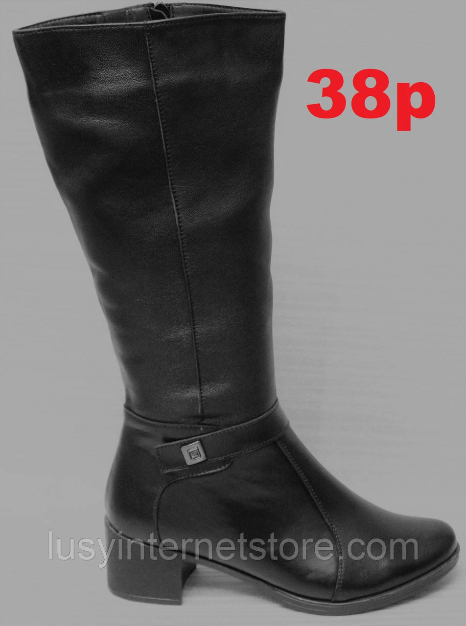 Чоботи зимові 38 розмір жіночі на підборі від виробника БД21-303Р, фото 1