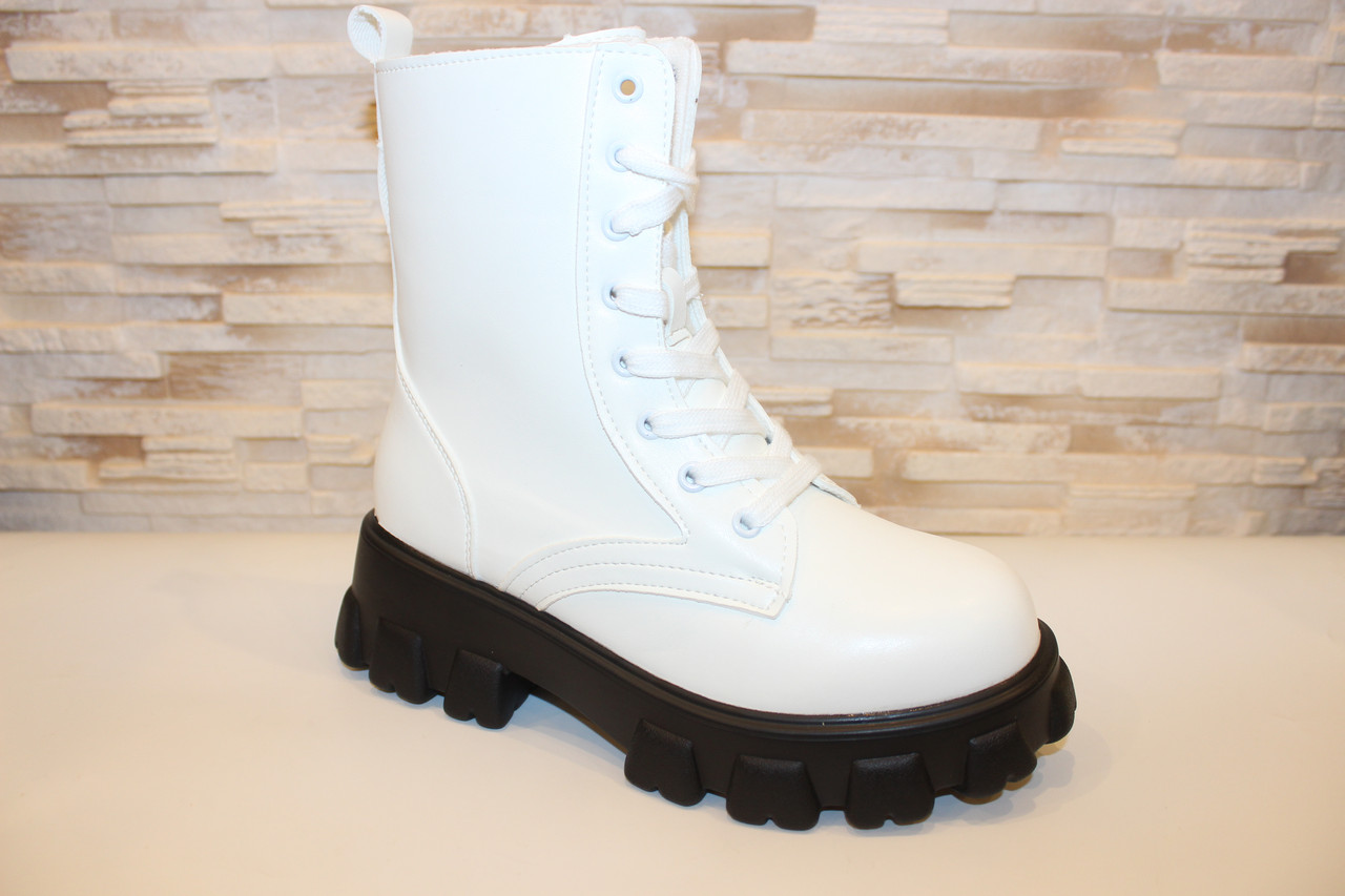 Ботинки женские демисезонные белые Д833 Уценка (читайте описание) (ID ...