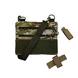 Чоловіча сумка через плече, військова, мультикам, з патч панеллю, матеріал Нейлон, фото 2