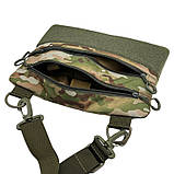 Чоловіча сумка через плече, військова, мультикам, з патч панеллю, матеріал Нейлон, фото 4