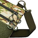 Чоловіча сумка через плече, військова, мультикам, з патч панеллю, матеріал Нейлон, фото 3