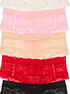 Мереживні трусики бразиліана Victoria's Secret 5-Pack Lace Cheeky Panties, Набір 5 шт, фото 2
