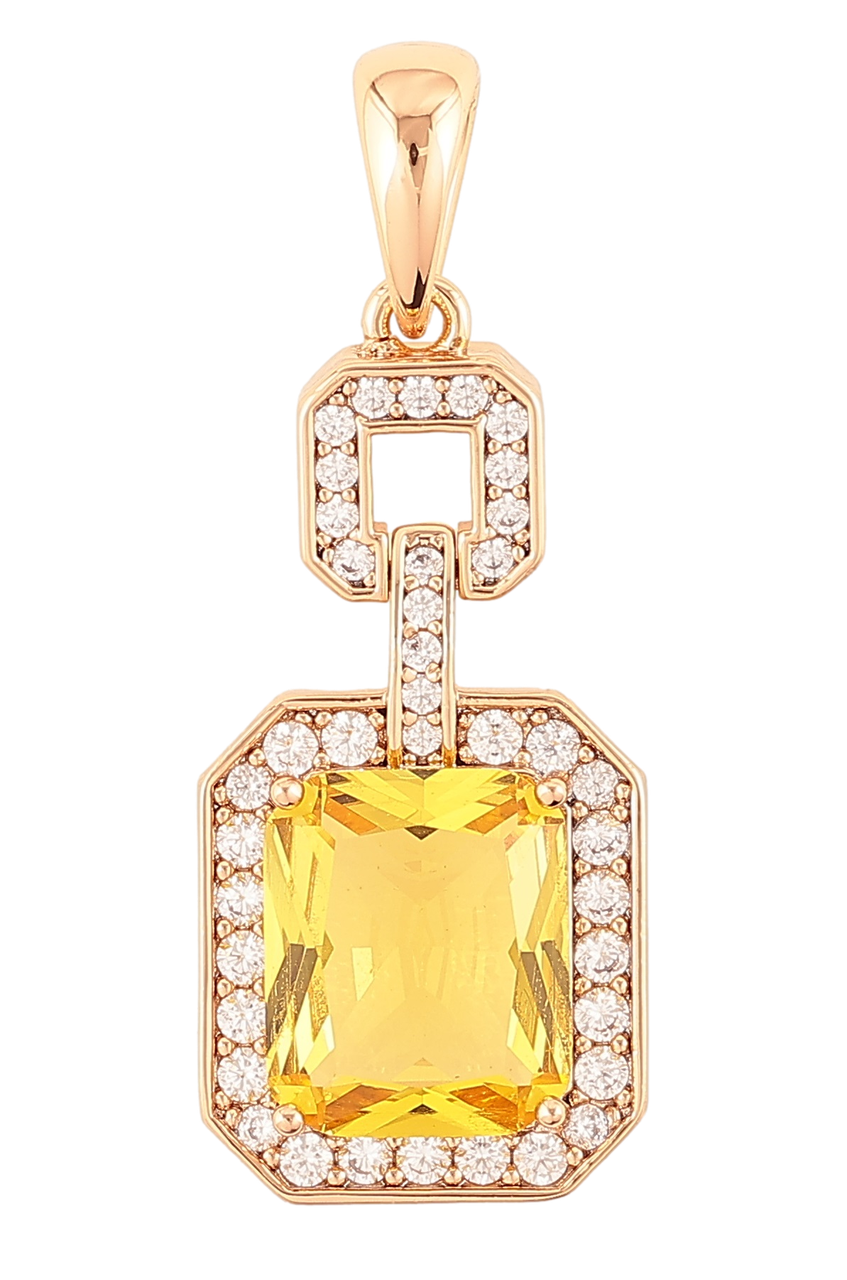 Кулон Xuping Позолота 18K «Фігурна підвіска з жовтим фіанітом і цирконієм» для ланцюжка до 6мм