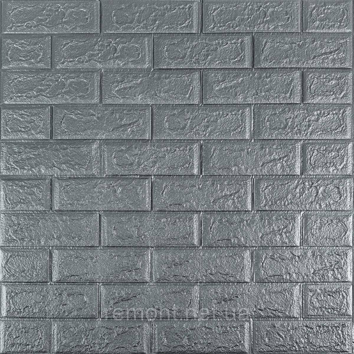 3D панель самоклеюча 700х770х5мм цегла Срібло (017-5) SW-00000038, фото 1