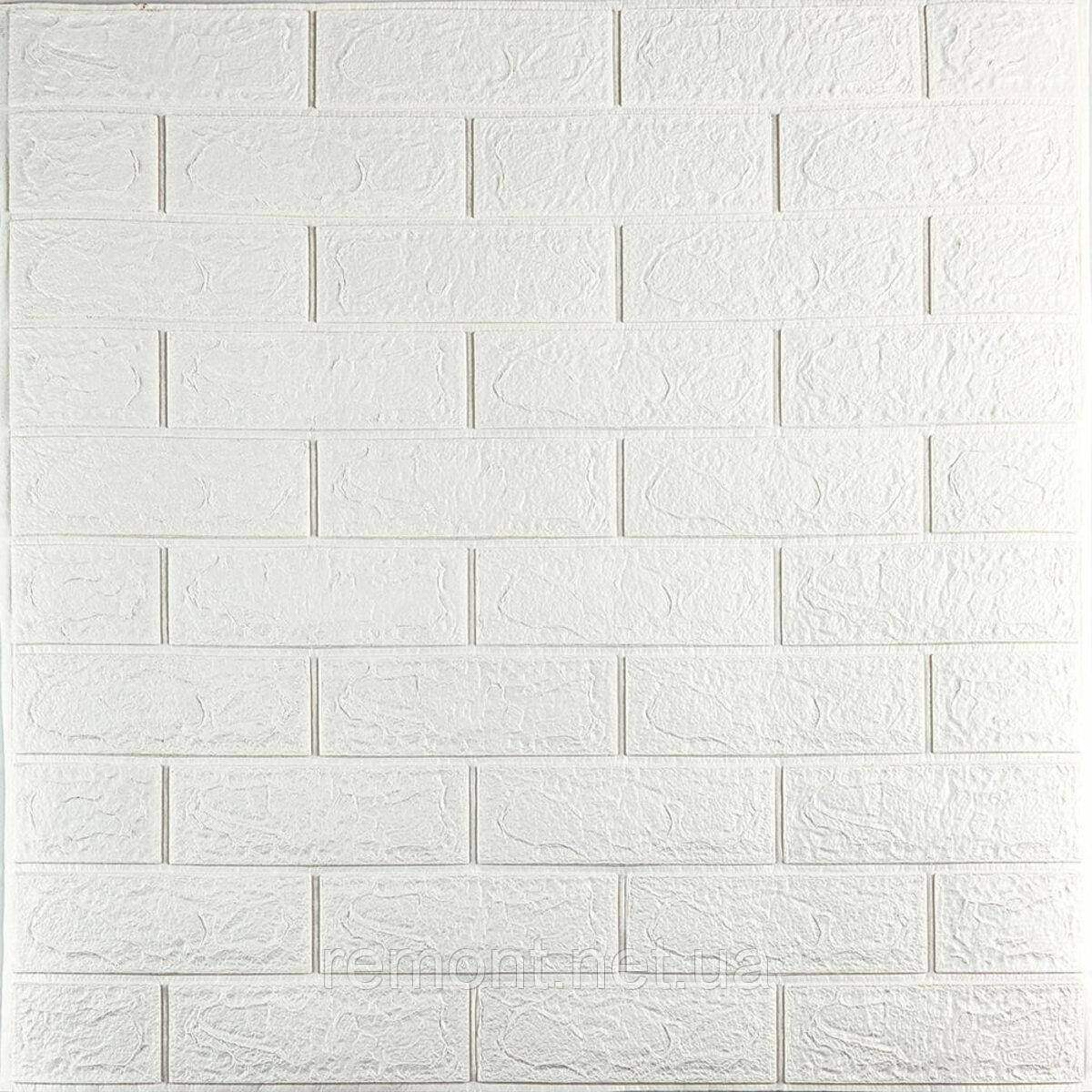 3D панель самоклеюча 700х770х3мм цегла Біла (001-3) SW-00000174, фото 1