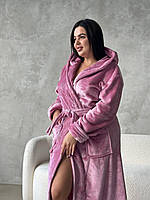Рожевий халат. Теплий одяг для дому. Красиві жіночі халати., фото 2
