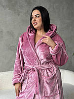 Рожевий халат. Теплий одяг для дому. Красиві жіночі халати., фото 4