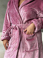 Рожевий халат. Теплий одяг для дому. Красиві жіночі халати., фото 6