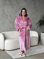 Рожевий халат. Теплий одяг для дому. Красиві жіночі халати., фото 9