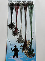 Набор цветных стальных поводков для рыбалки с карабином, 100 шт