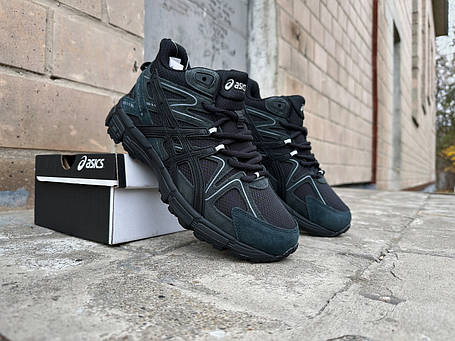 Чоловічі зимові кросівки на хутрі Asics Gel-Kahana 8 черные водонепроникні, фото 1