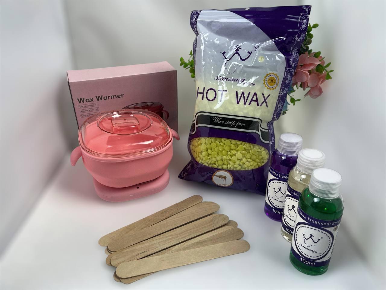 Стартовий набір для депіляції воском (воскоплав з чашею 100Вт PRO WAX рідини віск шпателі), фото 1