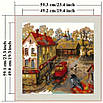 Набір для вишивання за нанесеною на канву схемою "Streetcar platform in the rain".AIDA 11CT printed ,59*59 см, фото 3