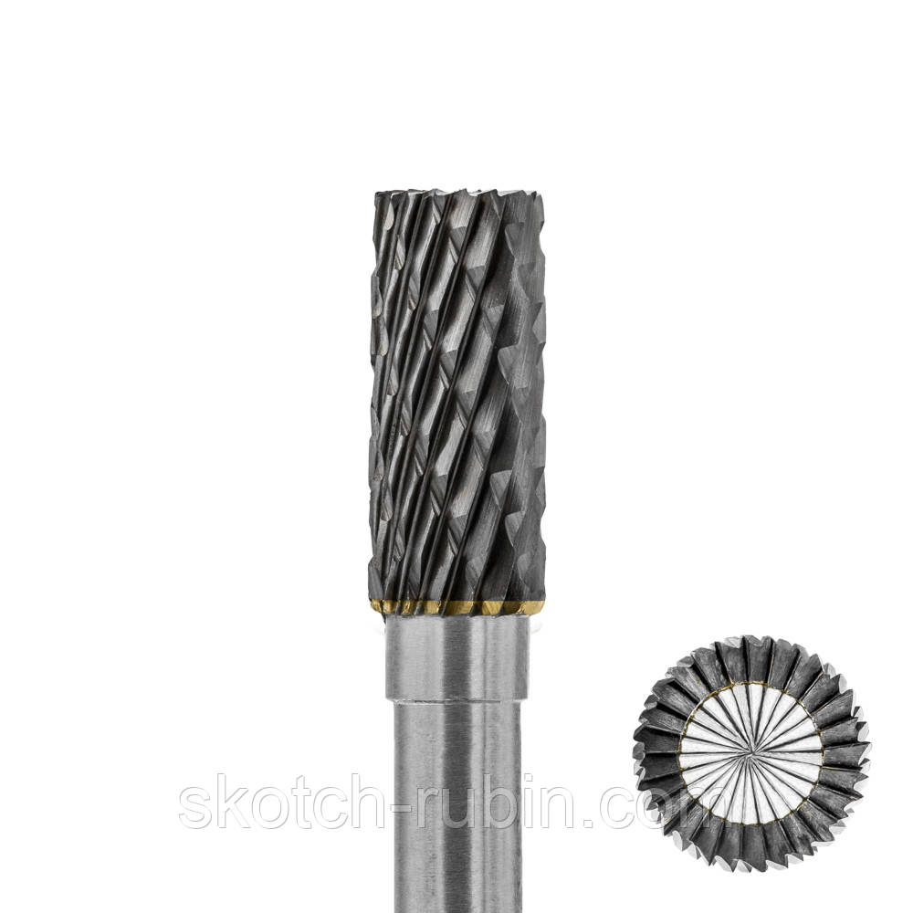 Борфреза тип B термостойкая цилиндрическая для обработки металлов с рабочим торцом до 50000 об/мин