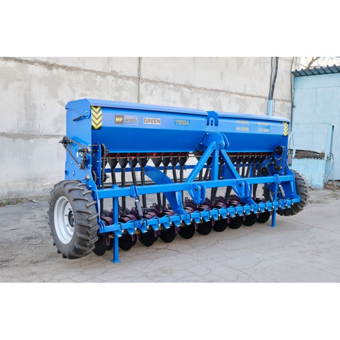 Сівалка зернова навісна міні для малих тракторів Green Terra - 2,7 м механічна зернотукова для рядкового посіву