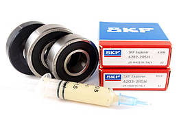 Підшипники для пральної машини Ariston (6202-6203 - сальник 22*40*10/11,5 - мастило 2 мл) SKF