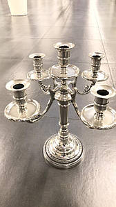 Канделябр на 5 свічок із срібної латуні 33*34 см Stilars Італія 141045