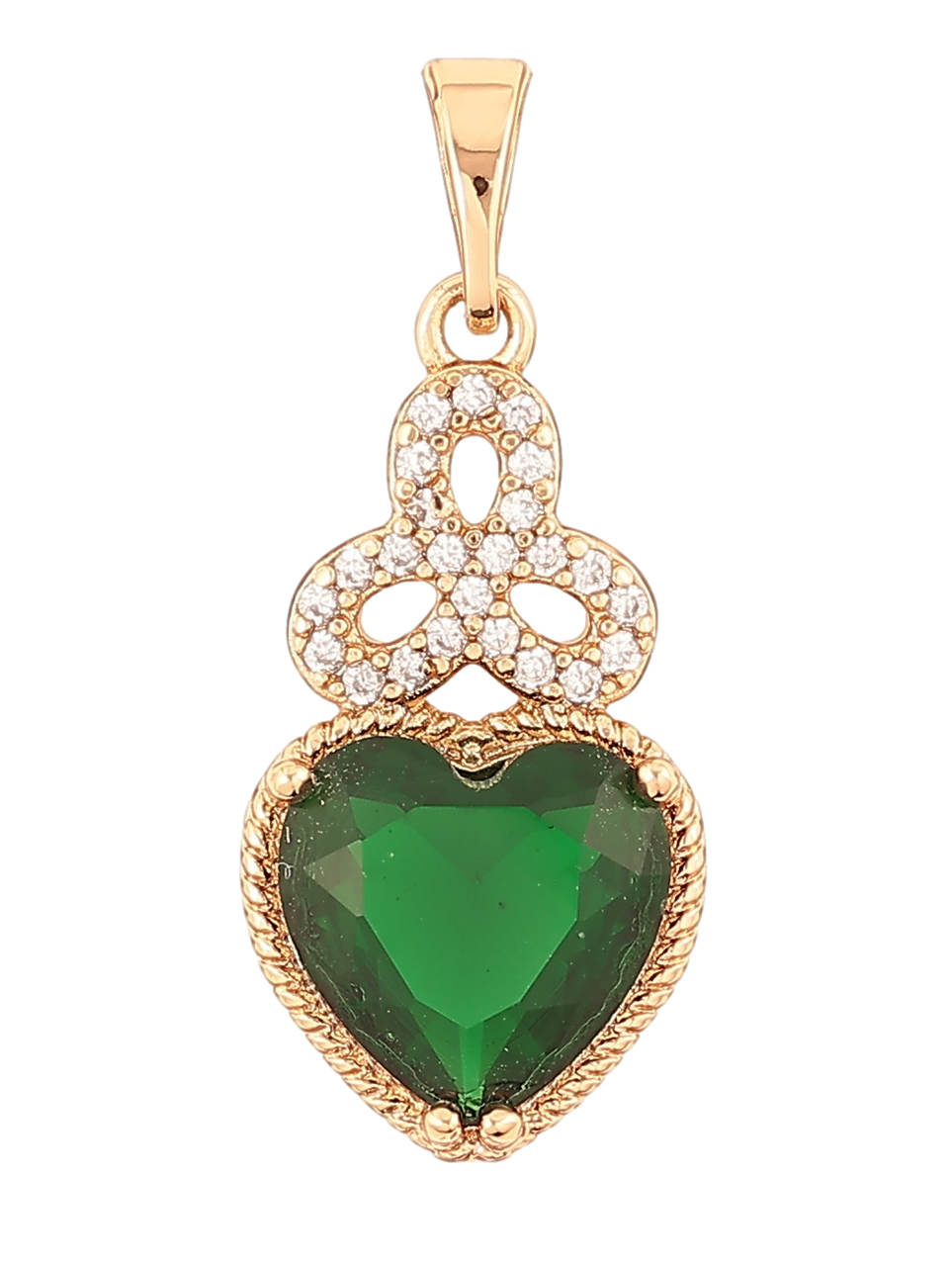 Кулон Xuping Позолота 18K «Кришталеве зелене сердечко» для ланцюжка до 5мм
