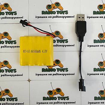 Акумулятор на 4,8V 500 mAh Ni-CD для іграшки | Батарея для машинки на радіокеруванні | Акумулятор 4,8 вольт
