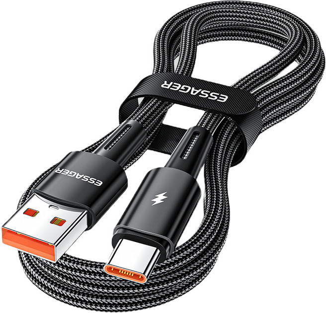 Кабель Essager Fast Charging USB to Type-C PD100W 7A 200 cм Black