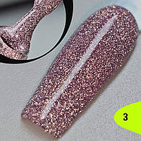 Світловідбивний гель лак рожевий, пудровий, світло-рожевий для нігтів Disco Global Fashion 8 мл №03