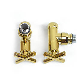 Кран кутовий для рушникосушки Raftec Premium 1/2х1/2 золото, 2шт.