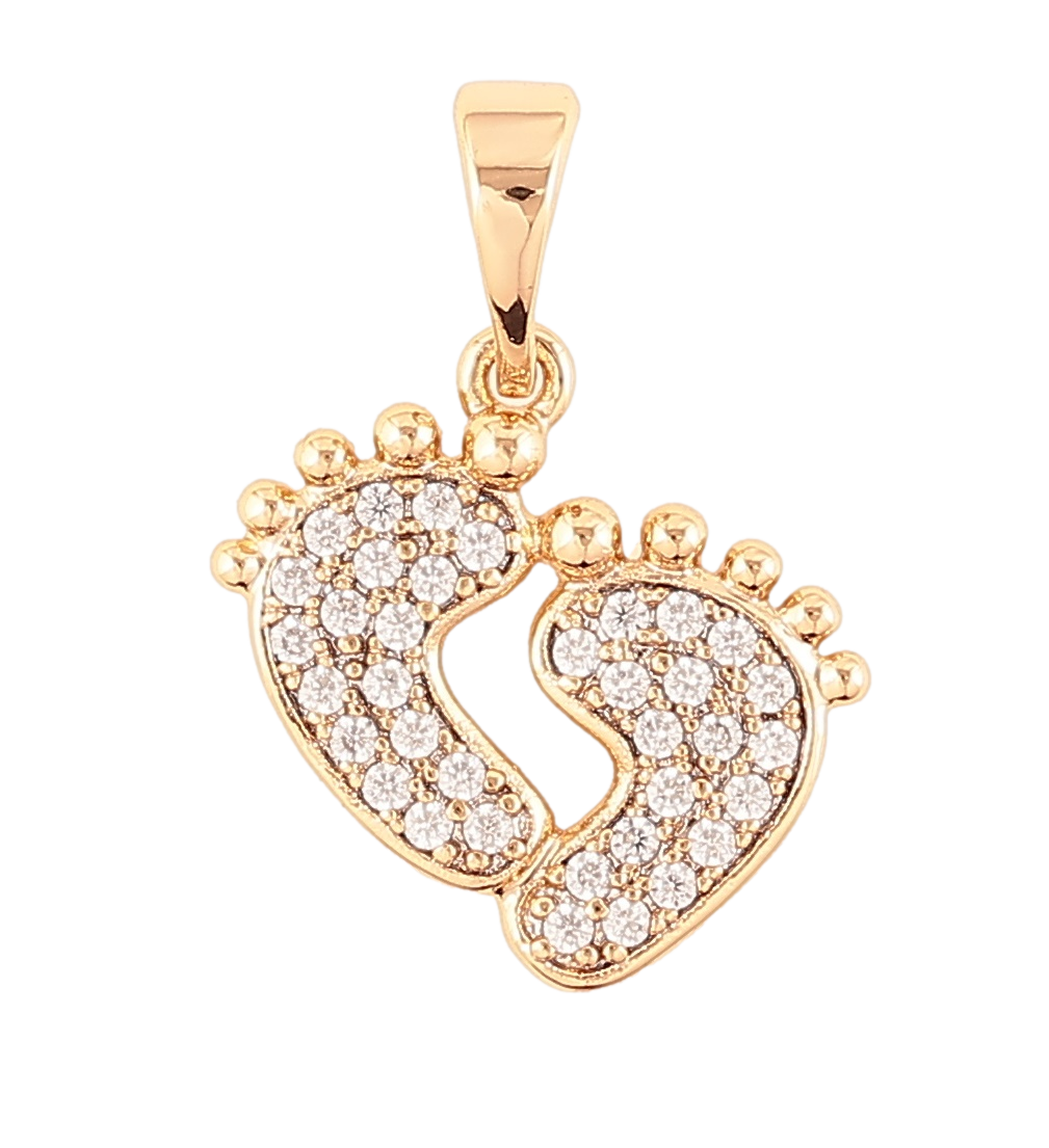 Кулон Xuping Позолота 18K «Дитячі сліди з цирконієм» для ланцюжка до 5мм