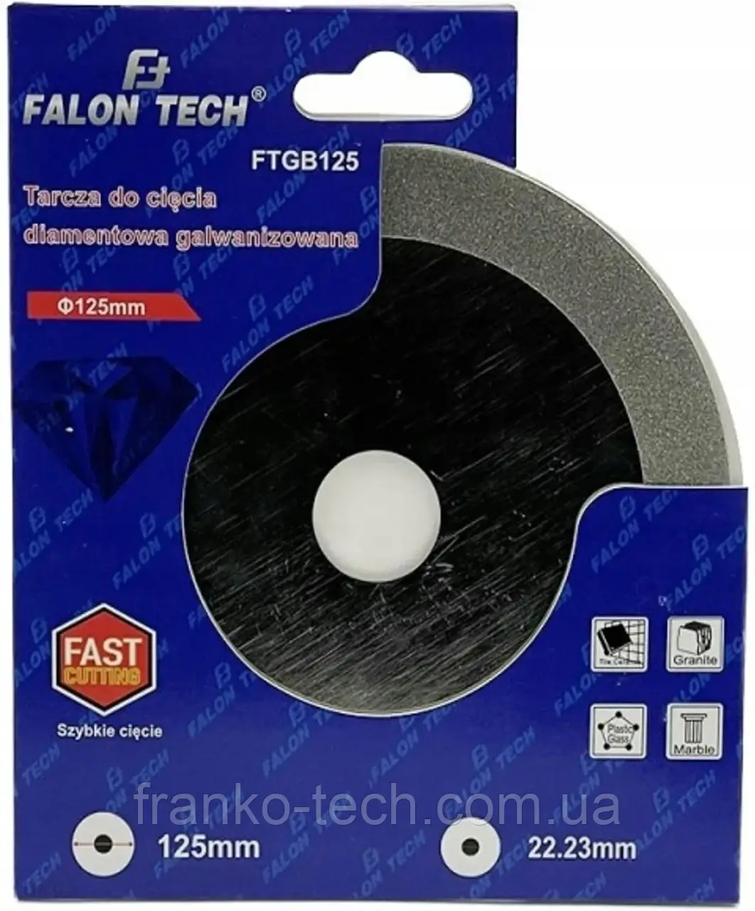 Диск алмазний по склу та кераміці 125 мм Falon-Tech FTGB125, фото 1