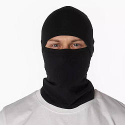 Зимова балаклава-баф на флісі, Чорна / Тактична балаклава утеплена / Балаклава флісова