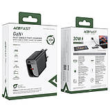 Адаптер мережевий AceFast A98 GaN PD30W, USB, Type-C, чорний, фото 6