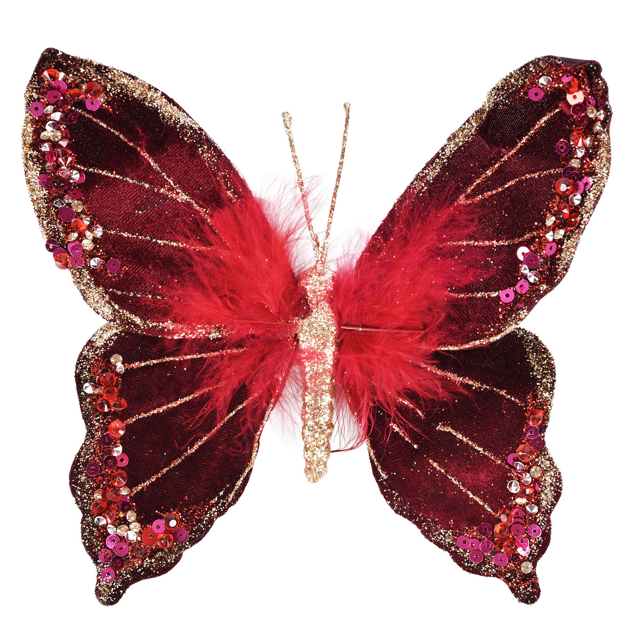 Прикраса декоративна Yes! Fun Метелик 18см бордо, фото 1