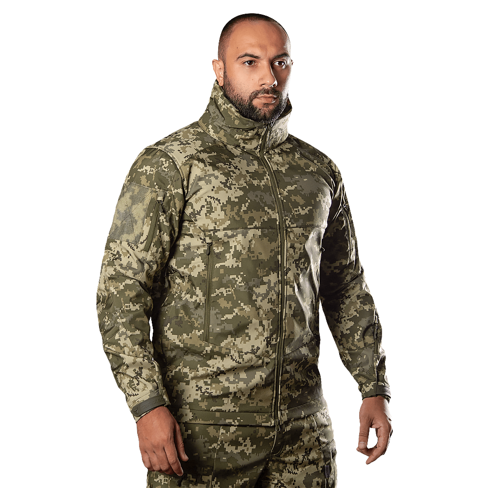 Куртка тактична камуфляжна Camo-teс SoftShell Phantom System ММ14 піксель, фото 1