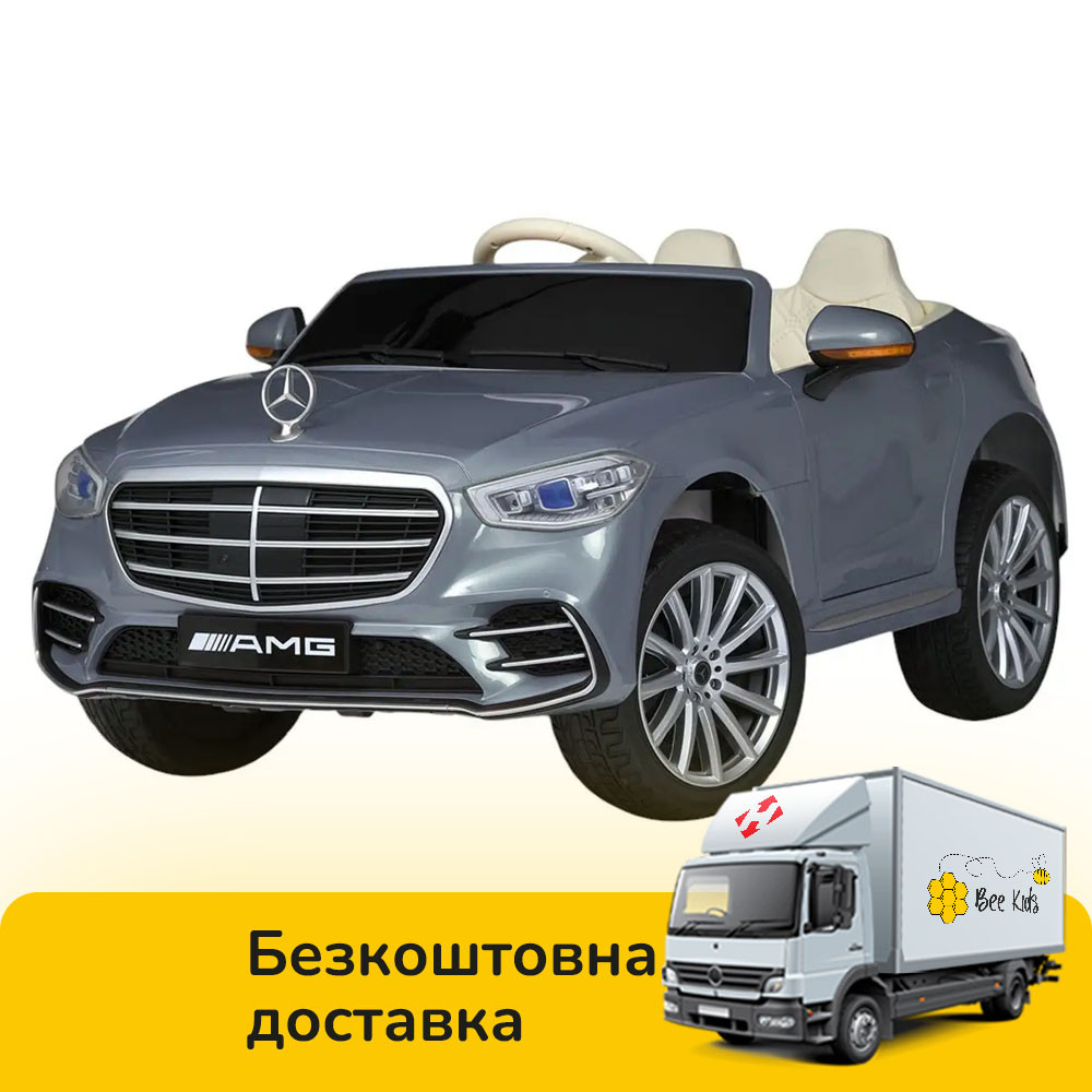 Електромобіль дитячий Mercedes (4 мотори по 35W, акумулятор. 12V10AH, MP3, USB, пульт 2,4G) M 6020EBLR-12 Сірий, фото 1