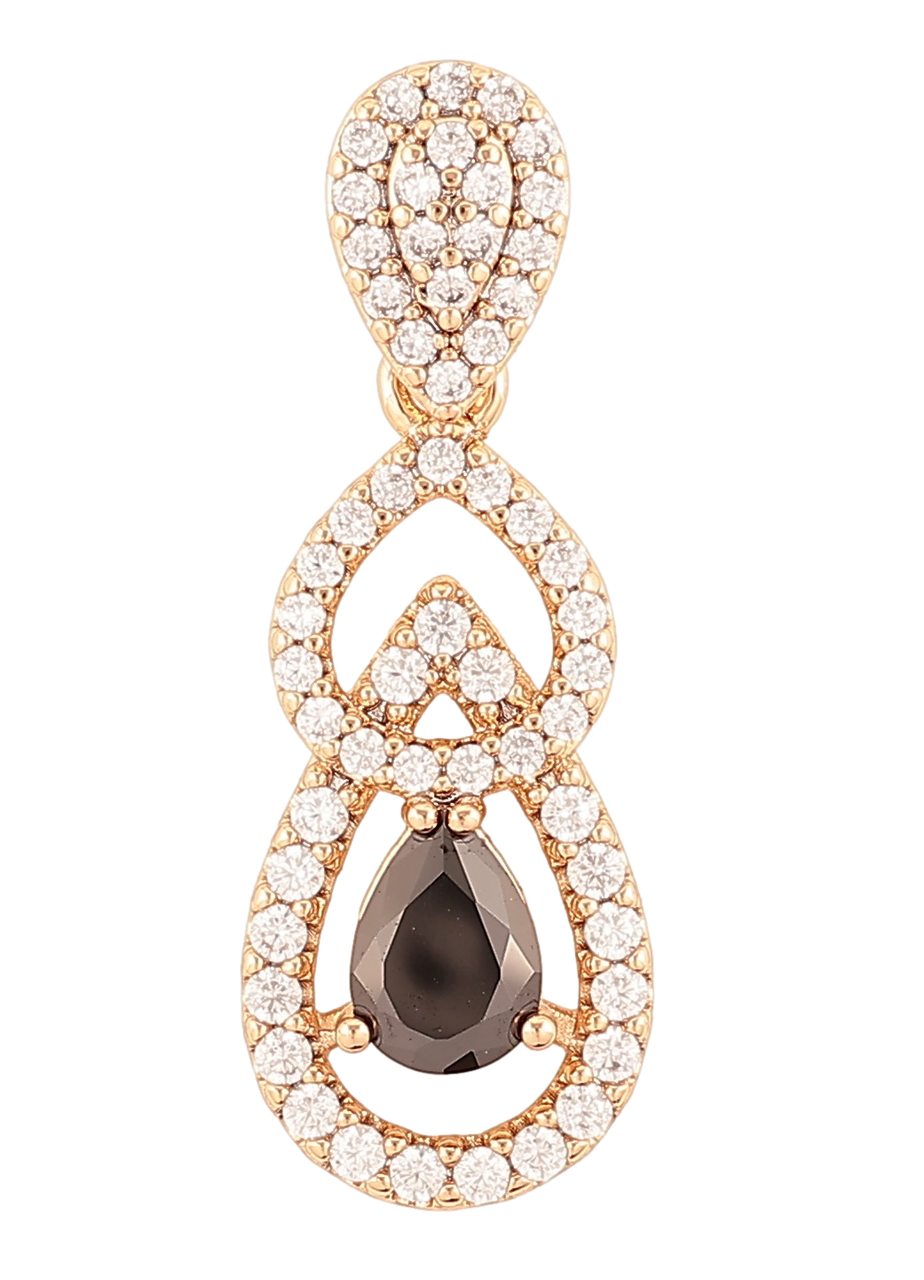 Кулон Xuping Позолота 18K «Витончена підвіска з цирконієм і чорним фіанітом» для ланцюжка до 4мм